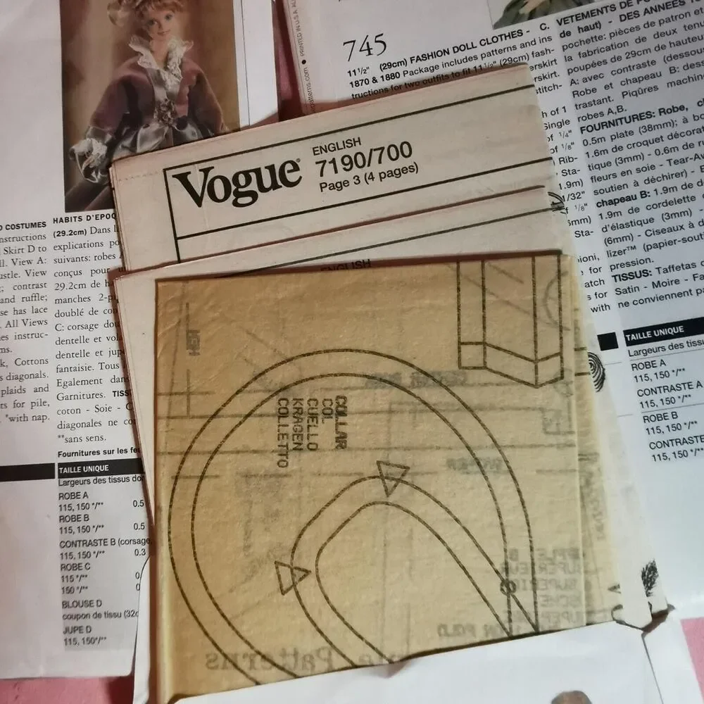 Vintage Vogue Fashions Sewing Pattern Barbie Doll Clothes Silkstone Mattel